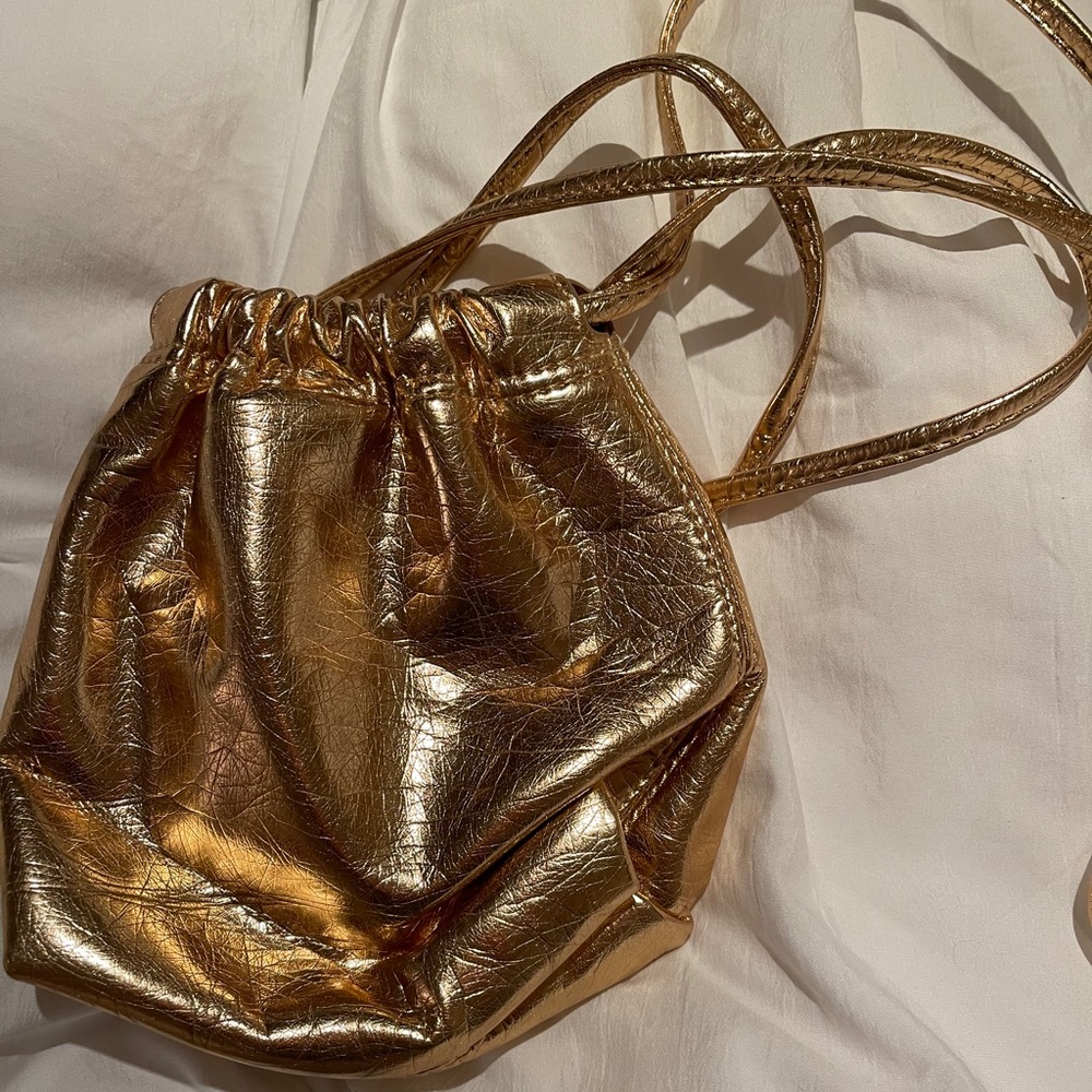 Zara Faux Gold Leather bag
